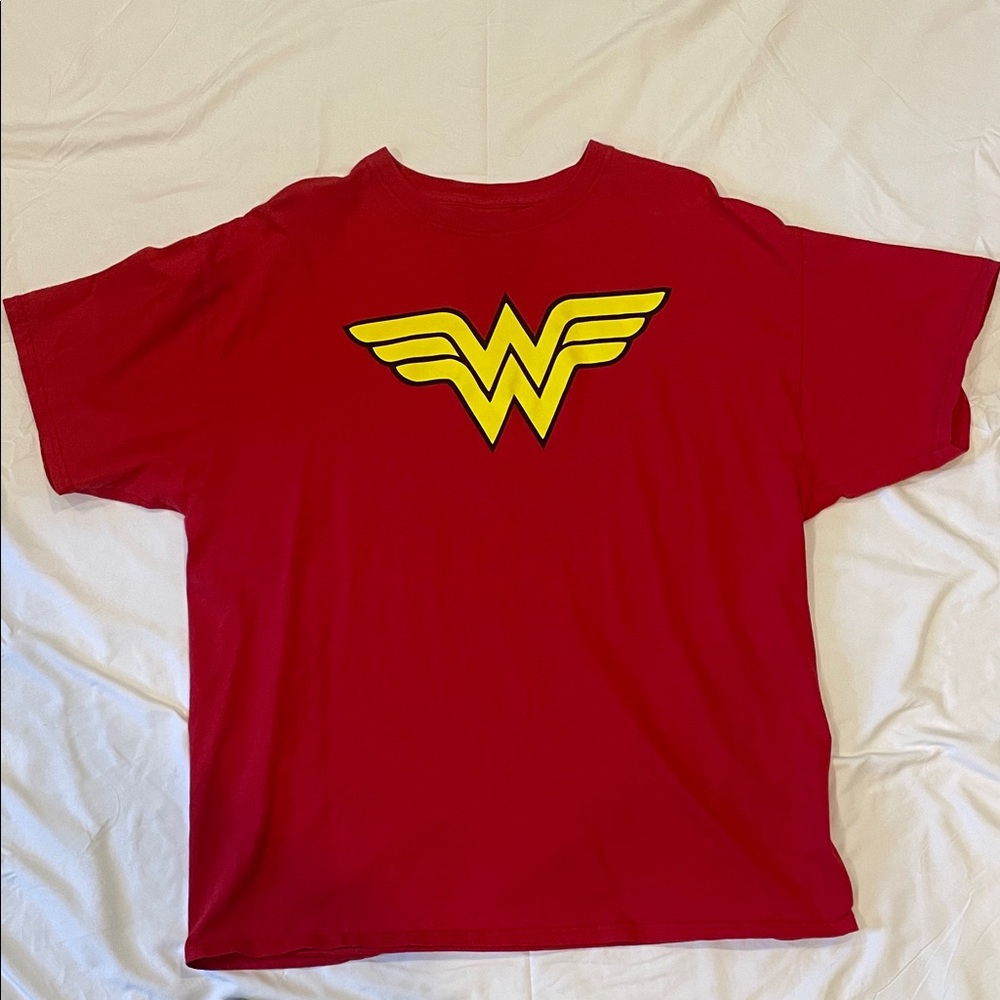 Women's Red Superhero Logo Tee